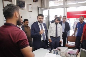 Belediye Başkanımız ÖZDEMİR, AK Parti MKYK üyemiz Sn. Cem ŞAHİN' ile Esnaf Ziyareti Gerçekleştirdi.